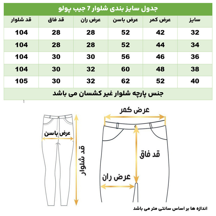 شلوار هفت جیب سبز ارتشی برند پولو POLO