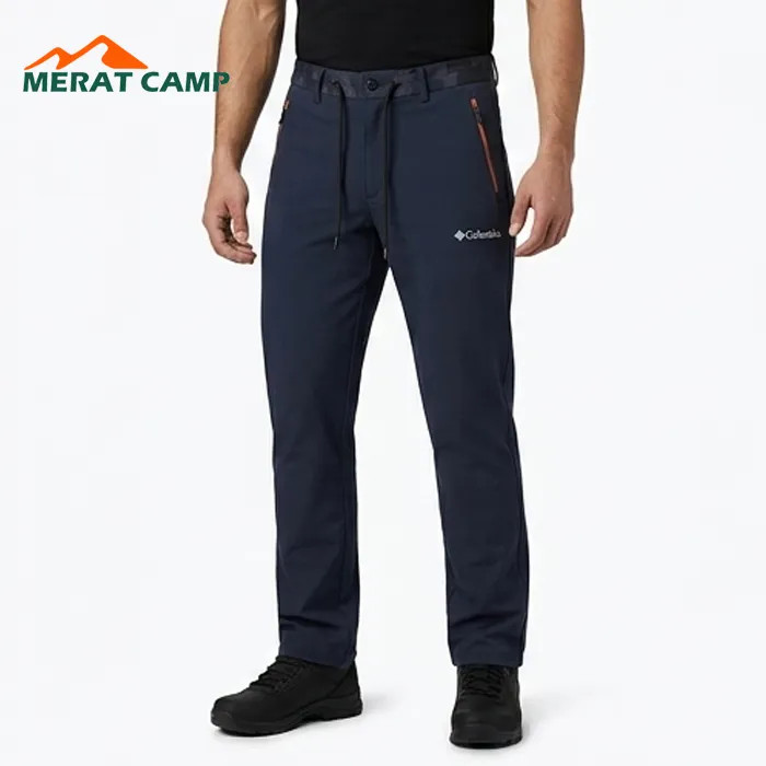 خرید شلوار کوهنوردی کلمبیا مدل Softshell داخل پلار رنگ سورمه ای نما از روبه رو