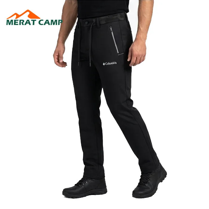 خرید شلوار کوهنوردی کلمبیا مدل Softshell داخل پلار رنگ مشکی نما از 3 رخ