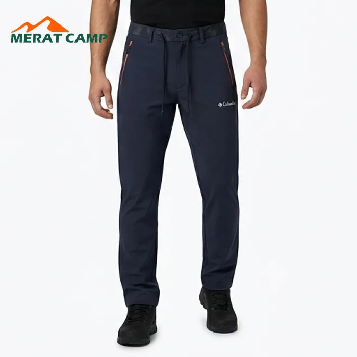 خرید شلوار کوهنوردی کلمبیا مدل Softshell داخل پلار رنگ طوسی نما از روبه رو
